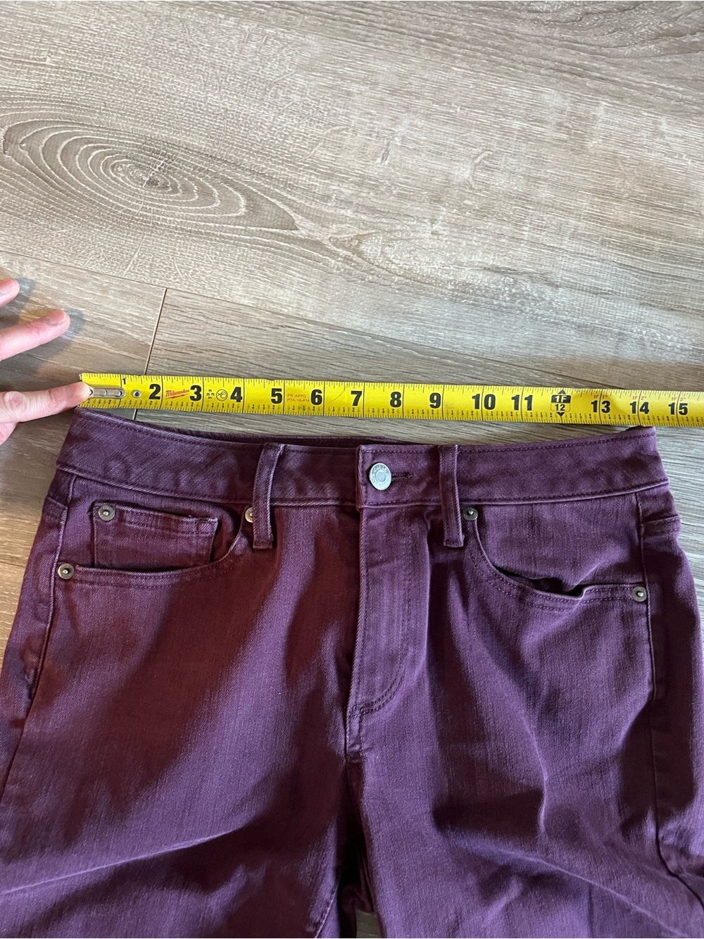 GAP Women's purple Burgundy mauve mid-Rise Jeans. 28 r. Short. Curvy true skinny